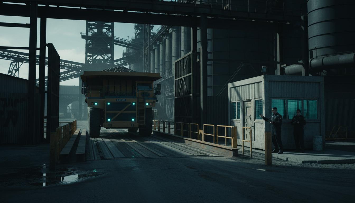 Truck on weighbridge
